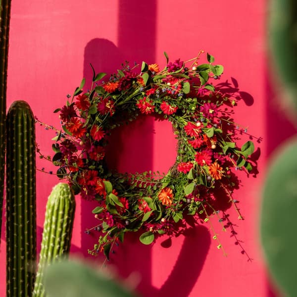 Krans | ÄNG | med färgglada blommor | 45 cm | 877020