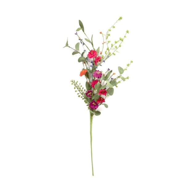 Kunstig gren | ENG | med farverige blomster | 70 cm | 876986