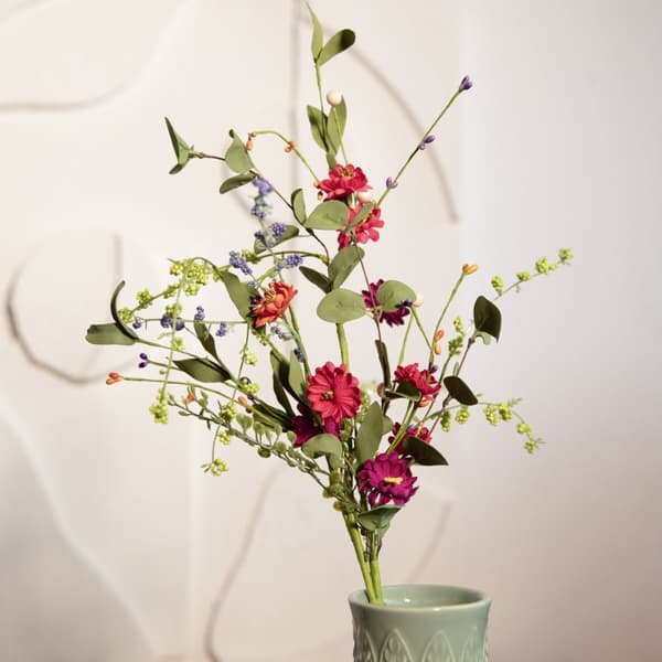 Kunstig gren | ENG | med farverige blomster | 70 cm | 876986
