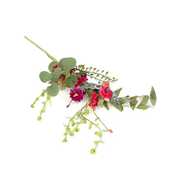 Kunstig gren | ENG | med farverige blomster | 70 cm | 876986