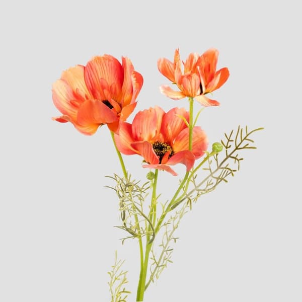 Kunstig gren | EMRA | orange valmuer | 76 cm | 738975