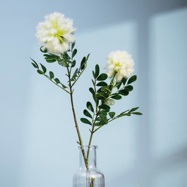 Kunstig gren | FREESIA | hvid rund | 88 cm | 739026