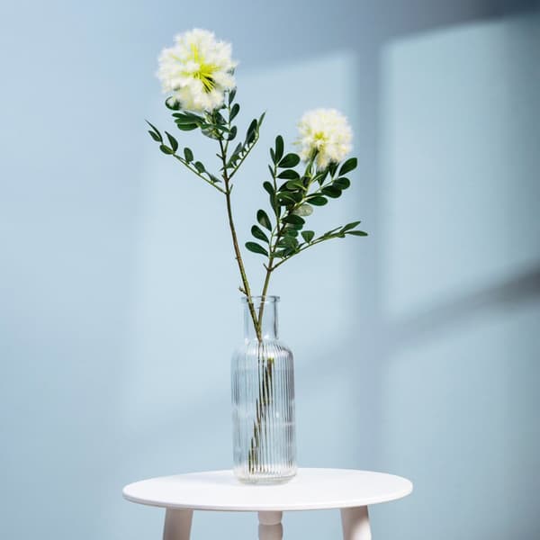 Kunstig gren | FREESIA | hvid rund | 88 cm | 739026