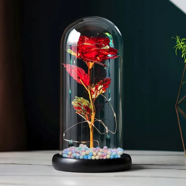 Eternal Rose LED Valentinsdag Light Up Dome Gave Til Kvinder Dekoration