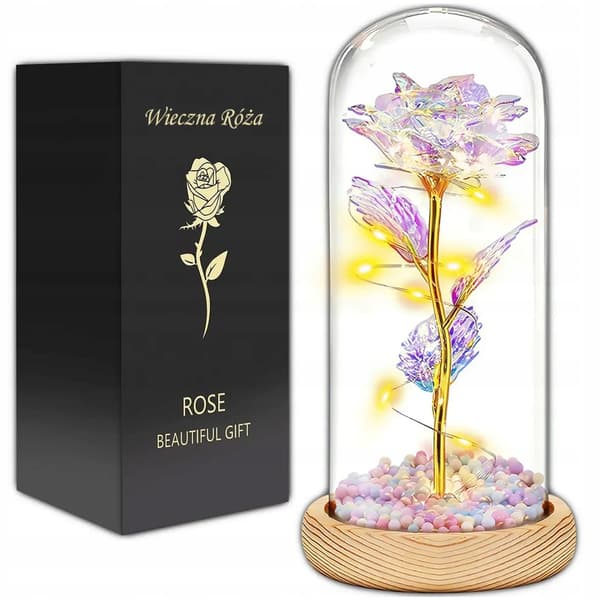 Eternal Rose LED Valentinsdag Light Up Dome Gave Til Kvinder Dekoration
