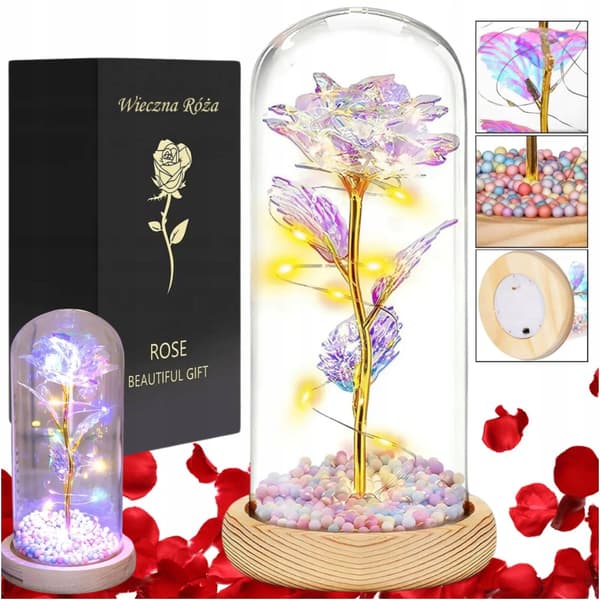 Eternal Rose LED Valentinsdag Light Up Dome Gave Til Kvinder Dekoration