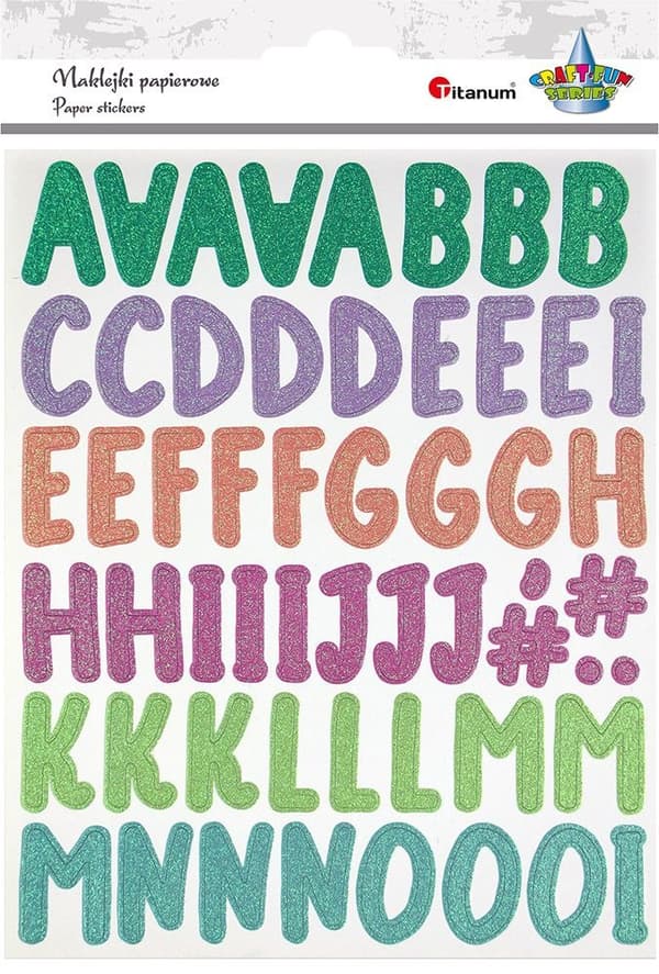 Glitter Alphabet Paperitarrat 2 Titaaniarkkia