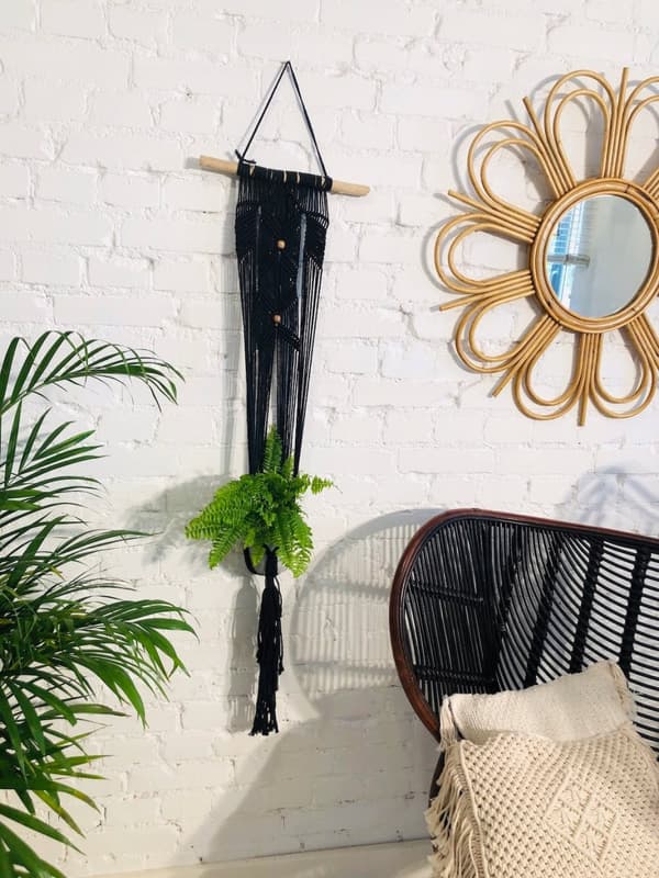MACRAME BLOMSTERBED SINGEL MED TRÆCREME
