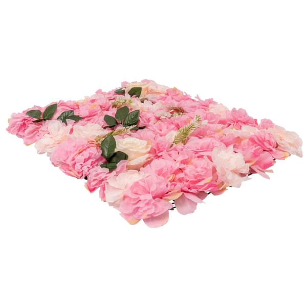 Kunstig Blomster Vægpanel, Silkemateriale, Lyserød Farve,Lyserød