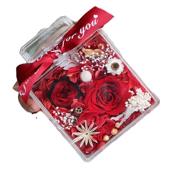 Eternal Flower Parfume Flaske, Ægte Rose, Perfekt til Hjemmedekoration,RØD