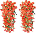 Pikkukuva 1 / 5: OBOSOE 2-Pack UV-kestävät riippuvat tekokukat – Morning Glory Vines 75 cm, elävä puutarhan ja kodin sisustukseen