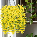 Pikkukuva 6 / 9: OBOSOE 2-Pack UV-kestävät riippuvat tekokukat – Morning Glory Vines 75 cm, elävä puutarhan ja kodin sisustukseen