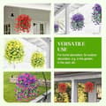 Pikkukuva 9 / 9: OBOSOE 2-Pack UV-kestävät riippuvat tekokukat – Morning Glory Vines 75 cm, elävä puutarhan ja kodin sisustukseen
