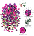 Pikkukuva 3 / 8: OBOSOE 2-Pack UV-kestävät riippuvat tekokukat – Morning Glory Vines 75 cm, elävä puutarhan ja kodin sisustukseen