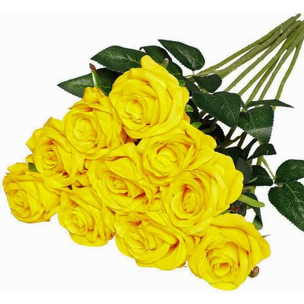 OBOSOE 10-pack Konstgjorda Rosor - Livsäkta Silkesblommor till Bröllop & Hemdekoration