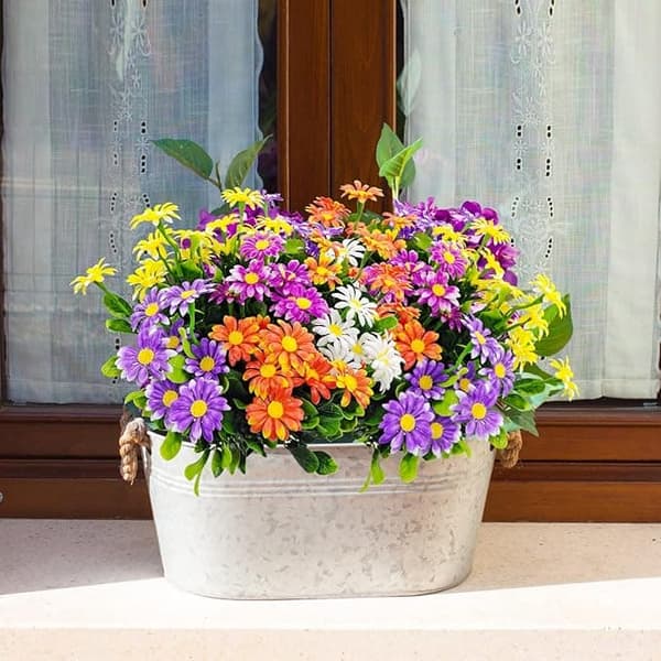 OBOSOE Artificiella Blommor, Prästkragar – UV-beständiga Inomhus/Utomhusblommor