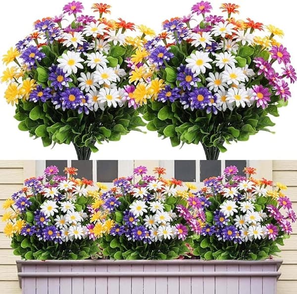 OBOSOE Artificiella Blommor, Prästkragar – UV-beständiga Inomhus/Utomhusblommor