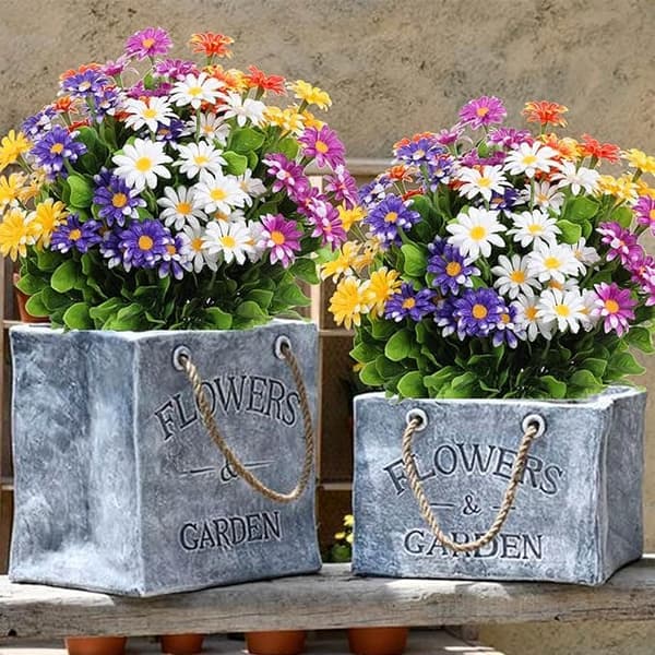 OBOSOE Artificiella Blommor, Prästkragar – UV-beständiga Inomhus/Utomhusblommor