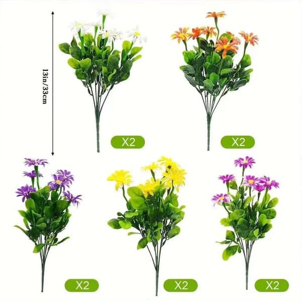 OBOSOE Artificiella Blommor, Prästkragar – UV-beständiga Inomhus/Utomhusblommor
