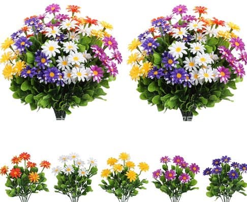 OBOSOE Artificiella Blommor, Prästkragar – UV-beständiga Inomhus/Utomhusblommor