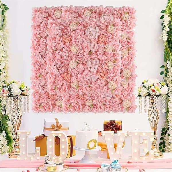 OBOSOE 6-pack Konstblomsterpaneler - 38x38 cm Rosbakgrund i Skär, Bröllop bakgrund dekoration
