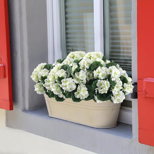 OBOSOE 6-pakkaus tekokukat/pelargoniat – UV-kestävät kukat ulkokäyttöön