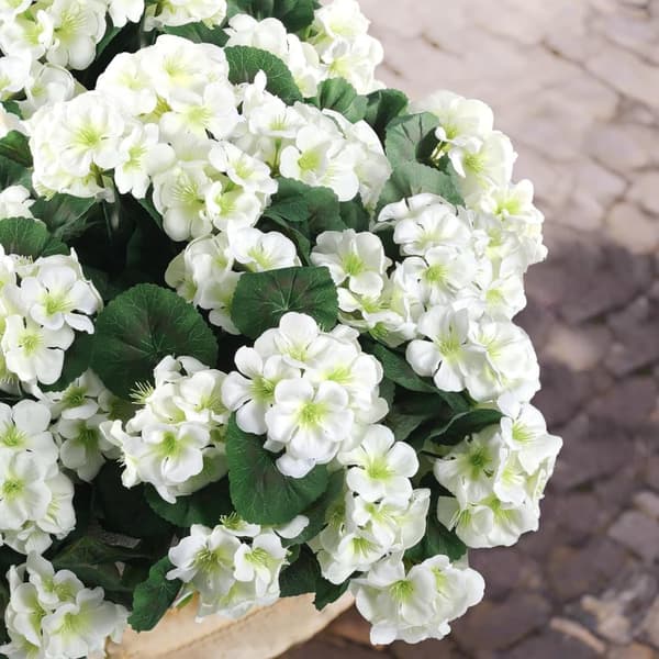 OBOSOE 6-pakkaus tekokukat/pelargoniat – UV-kestävät kukat ulkokäyttöön