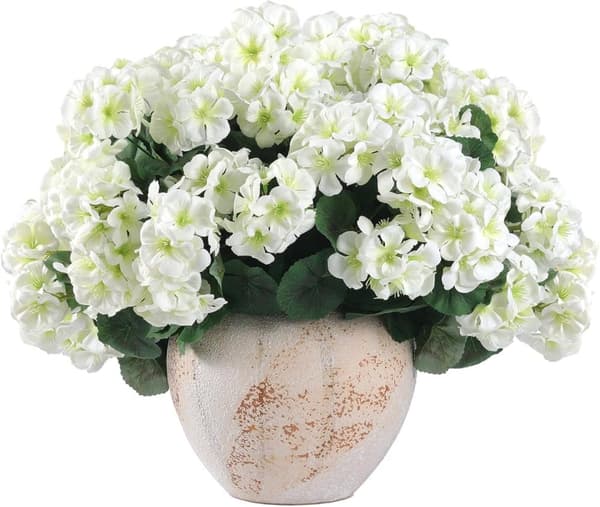 OBOSOE 6-pakkaus tekokukat/pelargoniat – UV-kestävät kukat ulkokäyttöön
