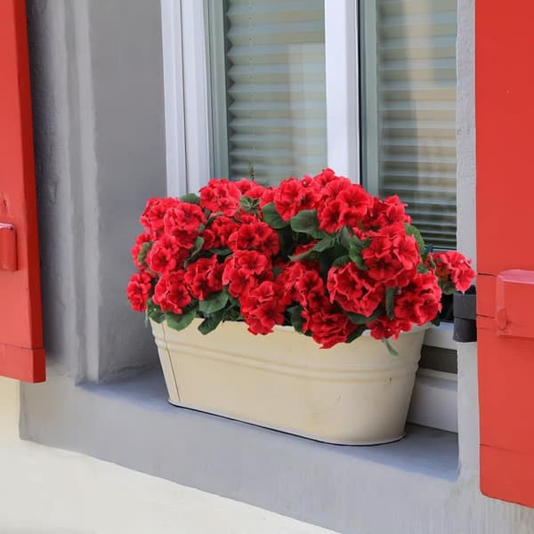 OBOSOE 6-pakkaus tekokukat/pelargoniat – UV-kestävät kukat ulkokäyttöön