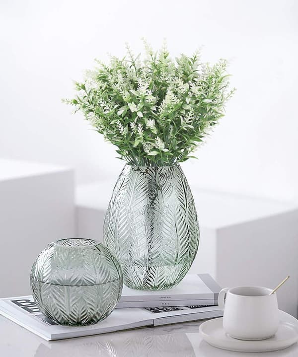 OBOSOE Kunstige Blomster Lavendel 8-pak – UV-resistente dekorative planter til indendørs og udendørs