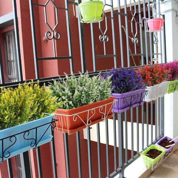 OBOSOE Kunstige Blomster Lavendel 8-pak – UV-resistente dekorative planter til indendørs og udendørs
