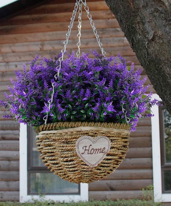 OBOSOE Kunstige Blomster Lavendel 8-pak – UV-resistente dekorative planter til indendørs og udendørs