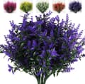Miniatyrbillede 1 af 7: OBOSOE Kunstige Blomster Lavendel 8-pak – UV-resistente dekorative planter til indendørs og udendørs