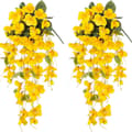 Miniatyrbillede 1 af 5: OBOSOE kunstige hængende blomster 2-pak – silkehibiscus UV-bestandig til udendørs og indendørs dekoration