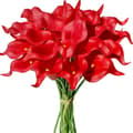 Miniatyrbillede 1 af 9: OBOSOE PU Calla Lily kunstige blomster 20 stængler 35cm - Realistiske blomster til brudebuket og boligindretning