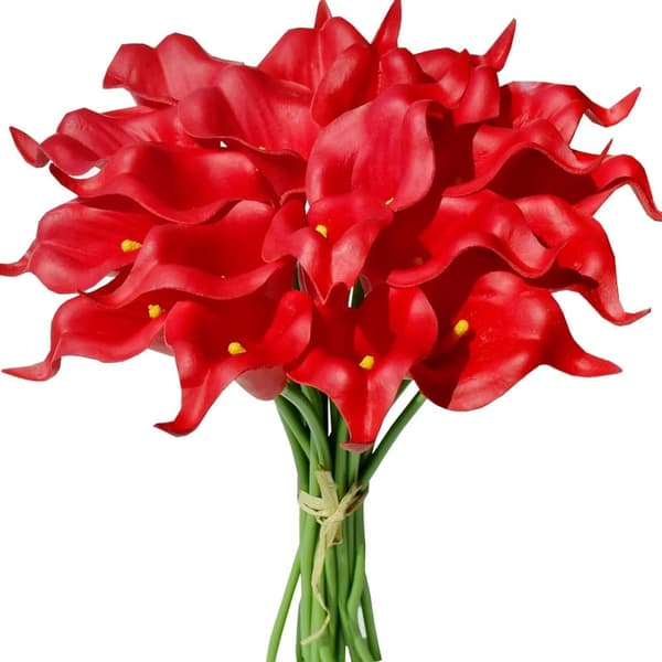 OBOSOE PU Calla Lily kunstige blomster 20 stængler 35cm - Realistiske blomster til brudebuket og boligindretning