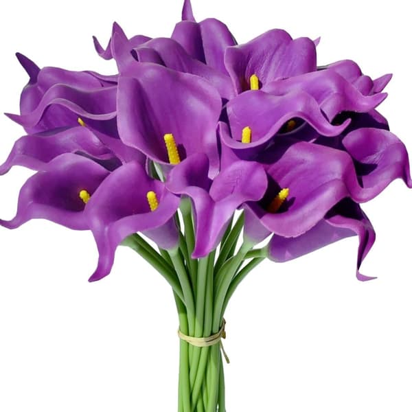 OBOSOE PU Calla Lily kunstige blomster 20 stængler 35cm - Realistiske blomster til brudebuket og boligindretning