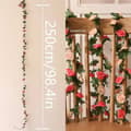 Miniatyrbild 4 av 7: OBOSOE 10 st konstgjorda blommor rosenrankor 250 cm – Blomstergirlang med blad för hemdekoration, bröllop, fest & julpynt