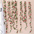 Miniatyrbild 5 av 7: OBOSOE 10 st konstgjorda blommor rosenrankor 250 cm – Blomstergirlang med blad för hemdekoration, bröllop, fest & julpynt