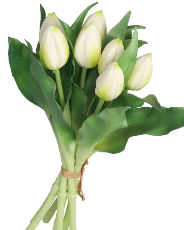 TULIPANERBUKET MED TULIPANER GUMMIBEDRÆKKET SOM LIVET 7 STK.