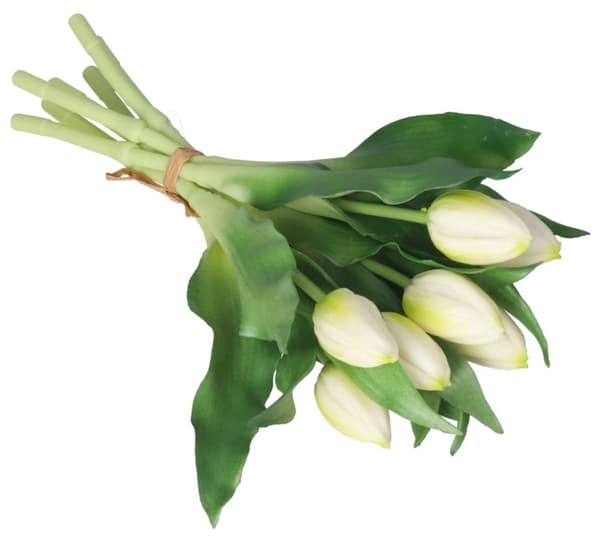 TULIPANERBUKET MED TULIPANER GUMMIBEDRÆKKET SOM LIVET 7 STK.