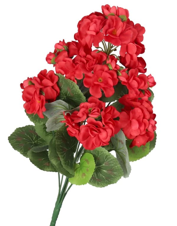 KUNSTIGE BLOMSTER PELARGONIA BUKETT 45CM TYKKE LIKE LIFE