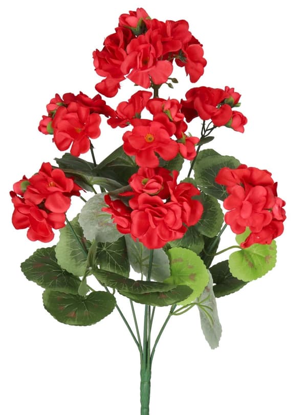 KUNSTIGE BLOMSTER PELARGONIA BUKETT 45CM TYKKE LIKE LIFE