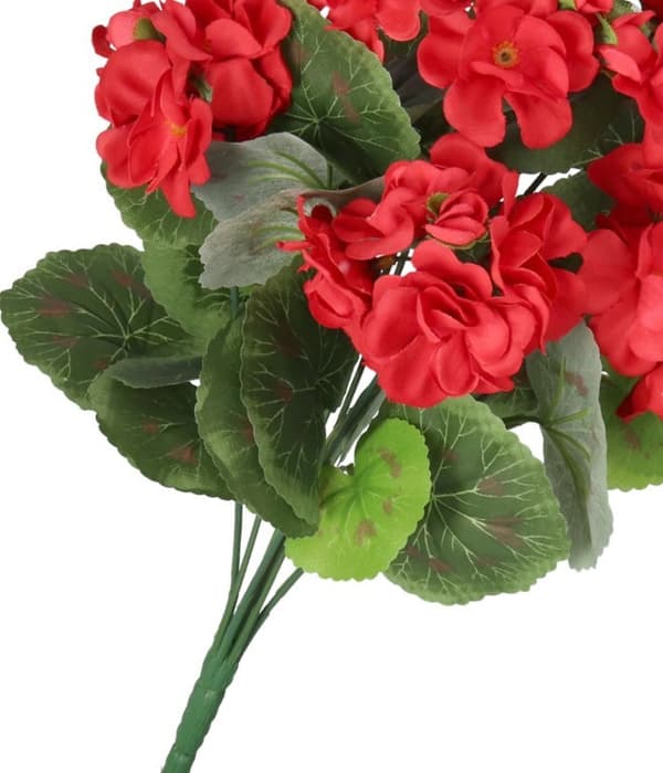 KUNSTIGE BLOMSTER PELARGONIA BUKETT 45CM TYKKE LIKE LIFE
