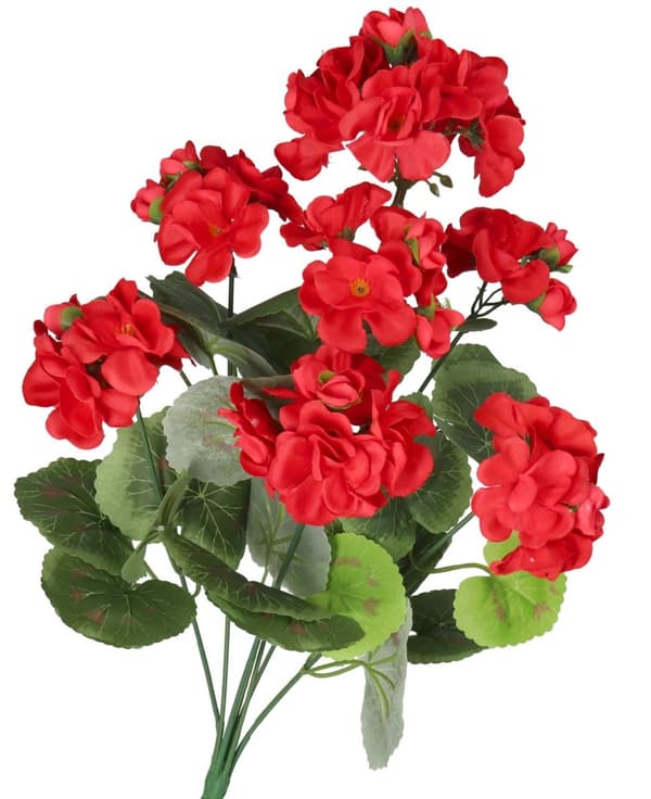 KUNSTIGE BLOMSTER PELARGONIA BUKETT 45CM TYKKE LIKE LIFE