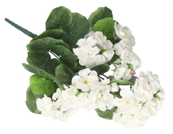 KUNSTIGE BLOMSTER PELARGONIA BUKETT 45CM TYKKE LIKE LIFE