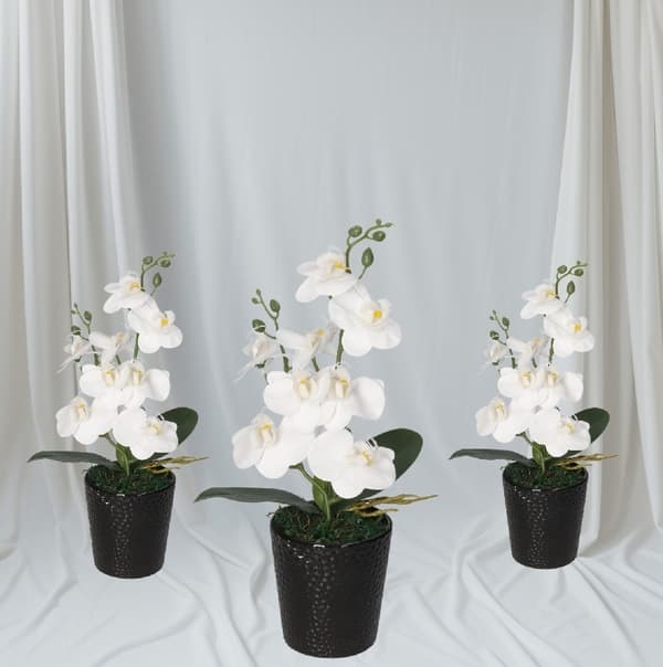 ORKIDÉ KUNSTIGE ORKIDÉBLOMSTER I KERAMISK POTTE