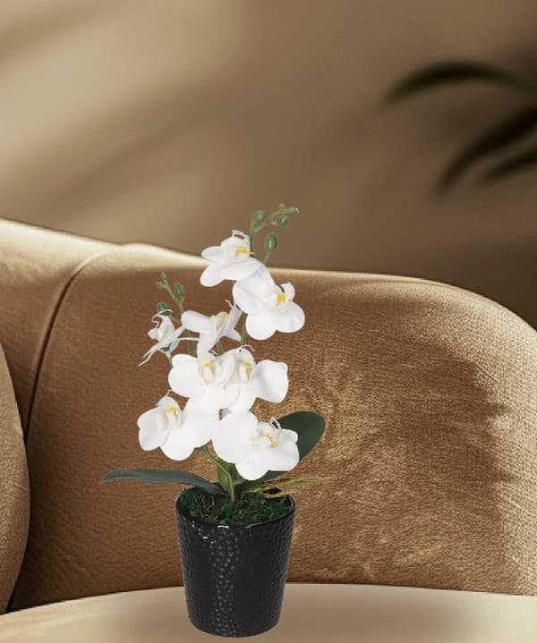 ORKIDÉ KUNSTIGE ORKIDÉBLOMSTER I KERAMISK POTTE