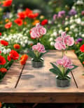 Miniatyrbild 4 av 6: KONSTGJORDA ORKIDEBLOMMOR I PREMIUMKRUKA