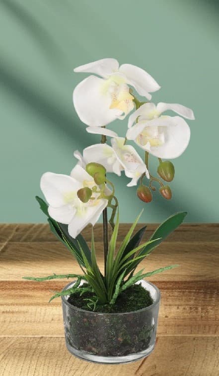 ORKIDÉ KUNSTIGE BLOMSTER I EN PREMIUM POTTE